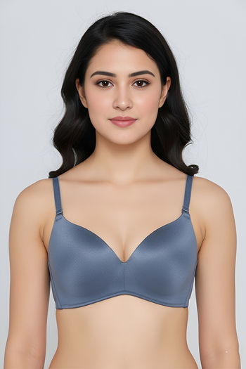 Buy Zivame At Work Padded Non Wired 3/4Th Coverage T-Shirt Bra - Vintage Indigo